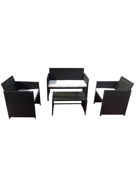 Salotto Valencia nero - set 4 elementi S1383022 Garden Friend TAVOLI E SEDUTE DA ESTERNI
