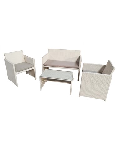 Salotto Valencia bianco - set 4 elementi S1383023