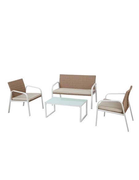Salotto Madeira bianco/beige - set 4 elementi S1304401