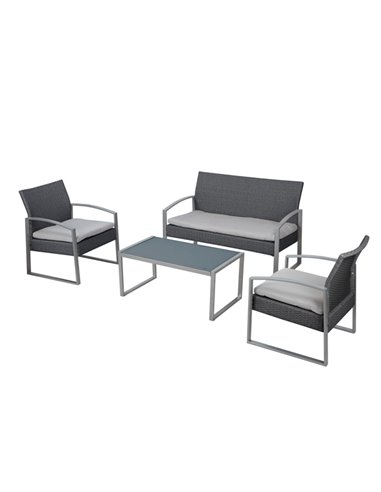 Salotto Alicante bianco/grigio - set 4 elementi S1304523