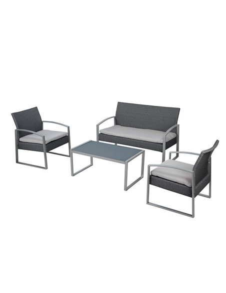 Salotto Alicante bianco/grigio - set 4 elementi S1304523