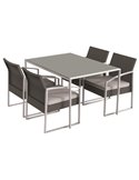 Set pranzo Bilbao nero/grigio - set 5 elementi S1304592