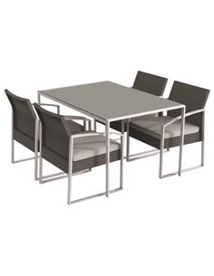 Set pranzo Bilbao nero/grigio - set 5 elementi S1304592