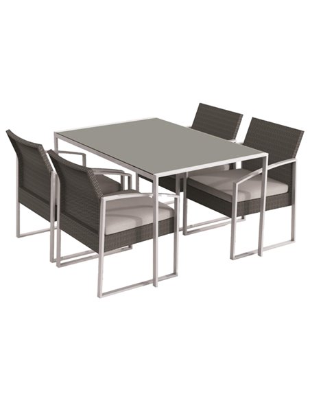 Set pranzo Bilbao nero/grigio - set 5 elementi S1304592