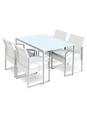 Set pranzo Bilbao bianco/grigio - set 5 elementi S1304593