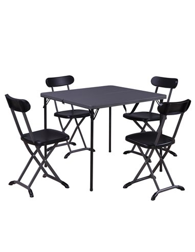 Set pranzo pieghevole Horeca antracite - set 5 elementi S1815086 Garden Friend TAVOLI E SEDUTE DA ESTERNI