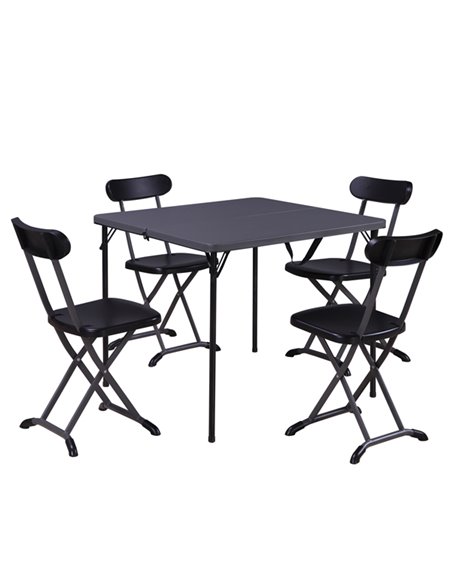 Set pranzo pieghevole Horeca antracite - set 5 elementi S1815086 Garden Friend TAVOLI E SEDUTE DA ESTERNI