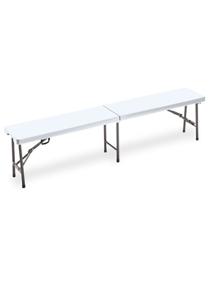 Panca pieghevole L183cm in HDPE bianco Horeca P1714185 Garden Friend TAVOLI E SEDUTE DA ESTERNI