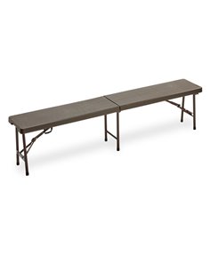Panca pieghevole L183cm in HDPE noce Horeca P1714195 Garden Friend TAVOLI E SEDUTE DA ESTERNI