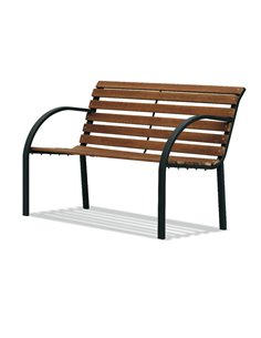 Panca da giardino PARCO L122cm in acciaio e legno P1007201