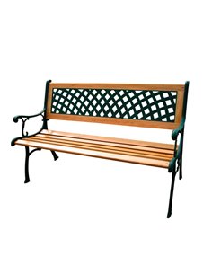 Panca da giardino Rombo L125cm in ghisa e legno P1283001