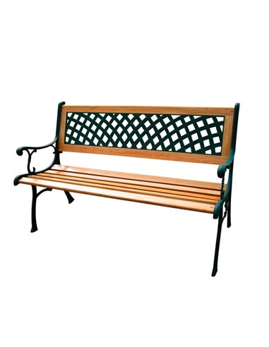 Panca da giardino Rombo L125cm in ghisa e legno P1283001
