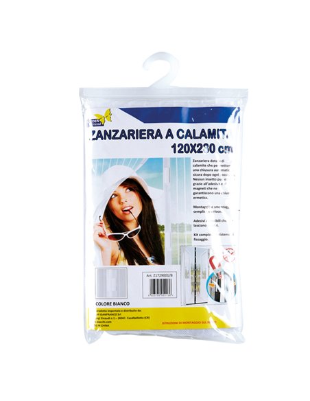 Zanzariera a calamita H230 x L120cm bianco Z1729001/B
