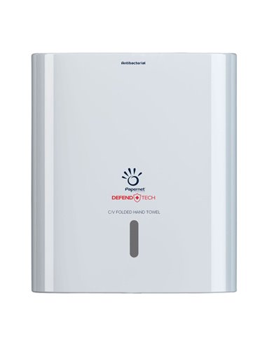 Dispenser Antibatterico Defend Tech Asciugamano Piegato C/V 416143 PAPERNET ACCESSORI PER IL BAGNO E DISPENSER