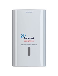Dispenser Antibatterico Defend tech Carta Igienica Interfogliata 416147 PAPERNET ACCESSORI PER IL BAGNO E DISPENSER