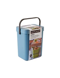 Pattumiera GINO per rifiuti organici azzurro 5 lt Perfetto 29101