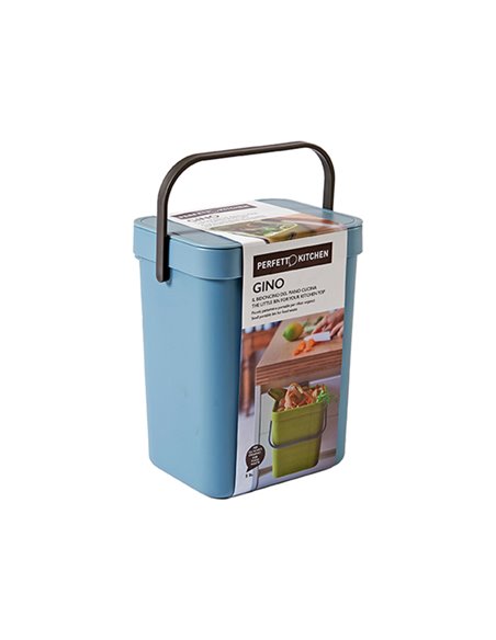 Pattumiera GINO per rifiuti organici azzurro 5 lt Perfetto 29101