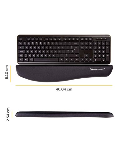 Poggiapolsi da tastiera in FoamFusion Microban PlusTouch nero Fellowes 9252103 FELLOWES MOUSEPAD E POGGIAPOLSI