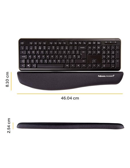 Poggiapolsi da tastiera in FoamFusion Microban PlusTouch nero Fellowes 9252103 FELLOWES MOUSEPAD E POGGIAPOLSI