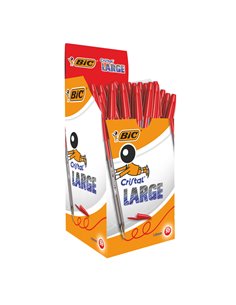 Scatola 50 penna sfera CRISTAL® large 1,6mm rosso BIC® 951625