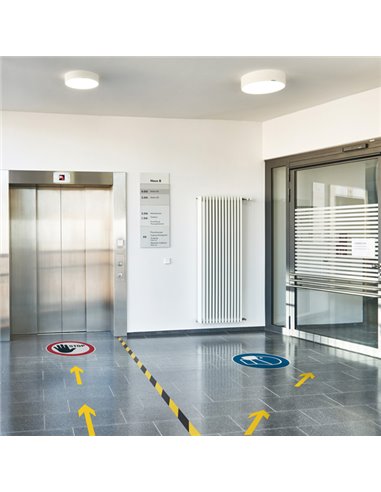 Nastro adesivo rimovibile per segnalazioni da terra 50mmx15m giallo/ner Durable 1043-130