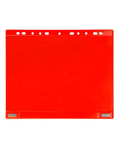 Conf. 5 Buste forate per supporti magnetici ad anelli f.to A4 rosso Djois B181123