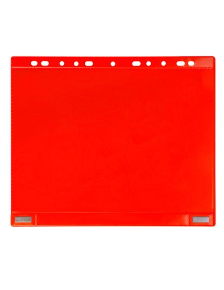 Conf. 5 Buste forate per supporti magnetici ad anelli f.to A4 rosso Djois B181123