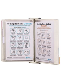 Leggio antibatterico da muro + 10 buste f.to A4 bianco Djois B414502 Djois BUSTE PER IDENTIFICAZIONE E LEGGII