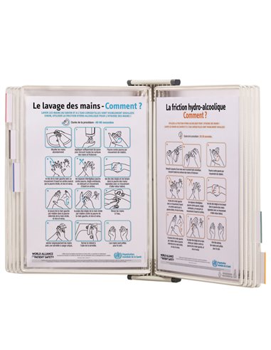 Leggio antibatterico da muro + 10 buste f.to A4 bianco Djois B414502 Djois BUSTE PER IDENTIFICAZIONE E LEGGII