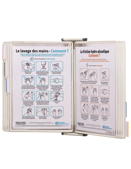 Leggio antibatterico da muro + 10 buste f.to A4 bianco Djois B414502 Djois BUSTE PER IDENTIFICAZIONE E LEGGII