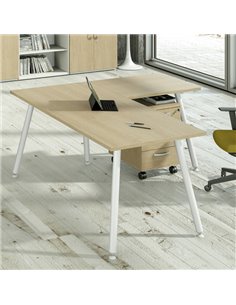 Scrivania 120x80xH74,4cm Bianco/ Rovere Skinny Metal 6404-DJA-C-AM ARTEXPORT SCRIVANIE E TAVOLI RIUNIONE 2
