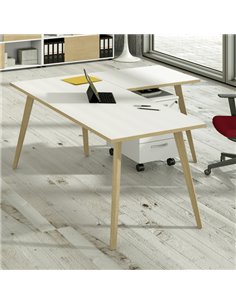 Scrivania 120x80xH74,4cm Rovere/Bianco Woody 6404-DKA-3C ARTEXPORT SCRIVANIE E TAVOLI RIUNIONE 2