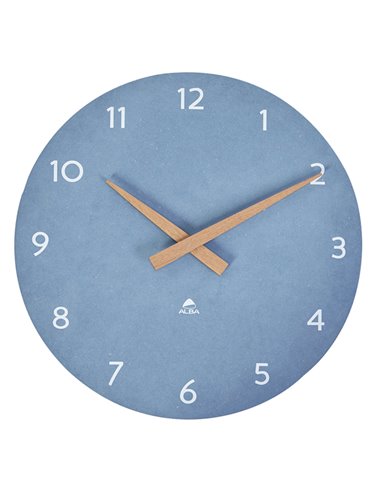 Orologio da parete Ø30cm blu chiaro/legno HorMilena Alba HORMILENA B ALBA OROLOGI-BAROMETRI DA SCRIVANIA E DA PARETE