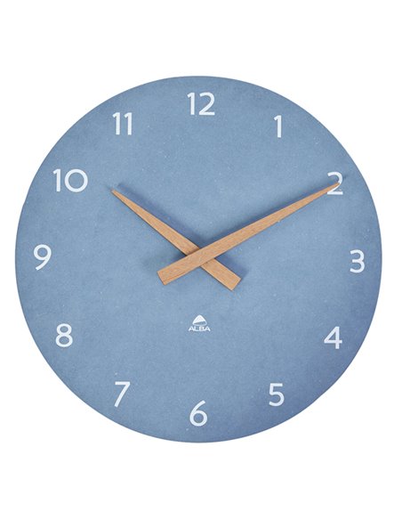 Orologio da parete Ø30cm blu chiaro/legno HorMilena Alba HORMILENA B ALBA OROLOGI-BAROMETRI DA SCRIVANIA E DA PARETE