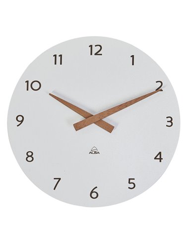Orologio da parete Ø30cm bianco/legno HorMilena Alba HORMILENA BC