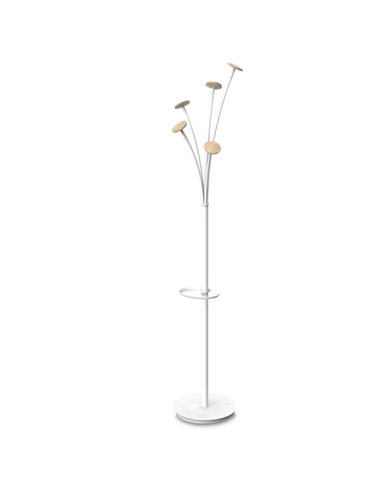 Appendiabiti a 5 posti 175cm bianco/legno chiaro Festival BC Alba PMFESTW BC ALBA APPENDIABITI