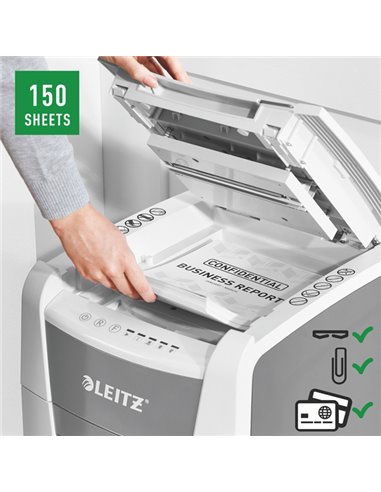 Distruggidocumenti a frammenti Autofeed 150 P4 Leitz IQ 80130000 LEITZ A FRAMMENTI E MICROFRAMMENTI