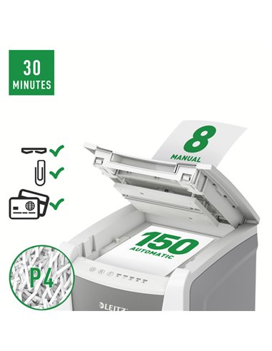 Distruggidocumenti a frammenti Autofeed 150 P4 Leitz IQ 80130000 LEITZ A FRAMMENTI E MICROFRAMMENTI