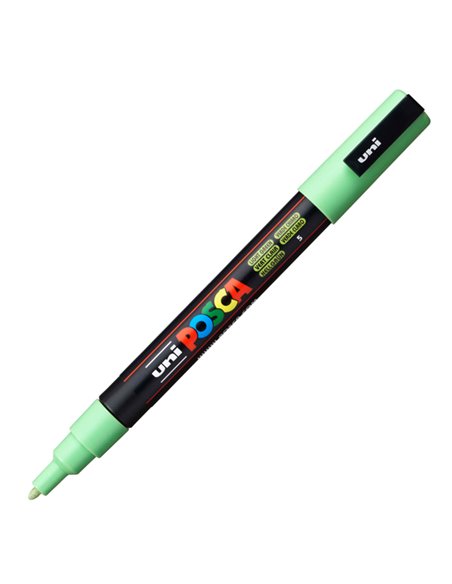 Marcatore UNI POSCA PC3M p.fine 0,9-1,3mm verde chiaro UNI MITSUBISHI M PC3M VC
