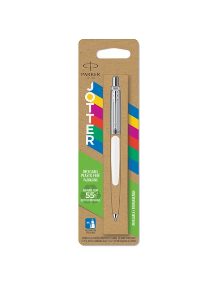 Penna a sfera Jotter Original punta M fusto bianco Parker 2096874 PARKER SFERE E MULTIFUNZIONE