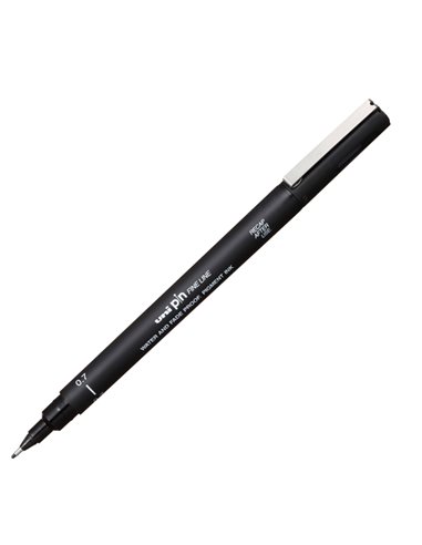 Pin fineliner nero punta 0.7mm Uni Mitsubishi M PIN107 N UNI MITSUBISHI FINELINER