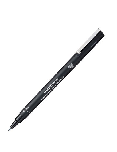 Pin fineliner nero punta Brush Uni Mitsubishi M PINBR N UNI MITSUBISHI FINELINER
