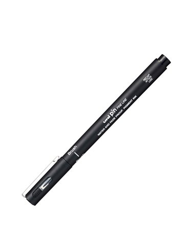 Pin fineliner nero punta Brush Uni Mitsubishi M PINBR N UNI MITSUBISHI FINELINER