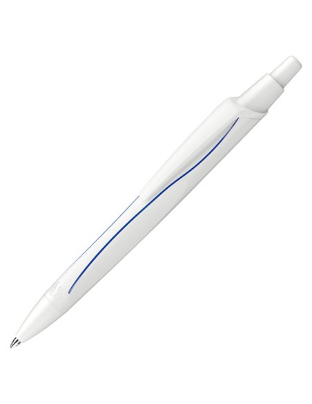 Penna a sfera a scatto Reco punta M fusto bianco/inchiostro blu Schneider P131850 SCHNEIDER A SCATTO
