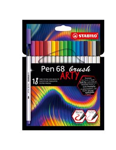 Astuccio 12 pennarelli PEN 68 Brush ARTY Line 568/12 Stabilo 568/12-21-20 STABILO PENNARELLI