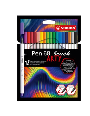 Astuccio 12 pennarelli PEN 68 Brush ARTY Line 568/12 Stabilo 568/12-21-20 STABILO PENNARELLI