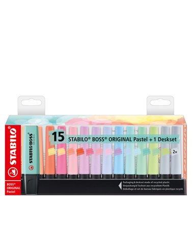 Deskset Pastel 15 evidenziatori Stabilo Boss colori ass. 7015-02 7015-02