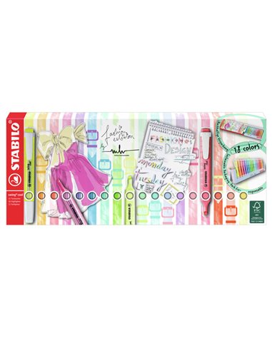 Deskset 18 evidenziatori Swing Cool colori ass. 275/18-01-5 Stabilo 275/18-01-5