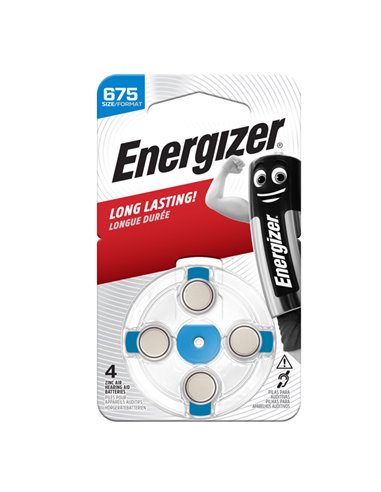 Blister 4 pile per apparecchi acustici 675 Zinc Air Energizer E300818800 Energizer PILE
