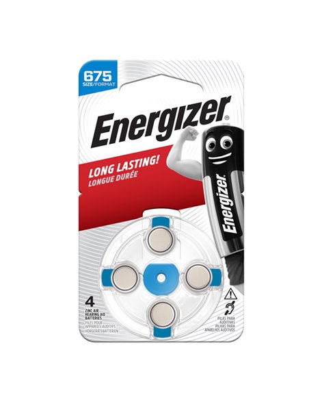 Blister 4 pile per apparecchi acustici 675 Zinc Air Energizer E300818800 Energizer PILE